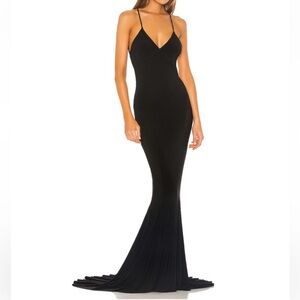 Norma Kamali Low Back Slip Mermaid Fishtail Gown